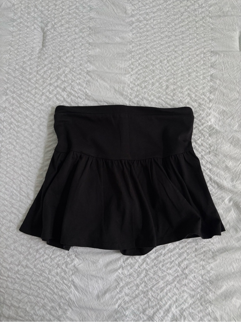 Y2K Black Mini Flared Skirt (with shorts underneath)